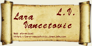 Lara Vančetović vizit kartica